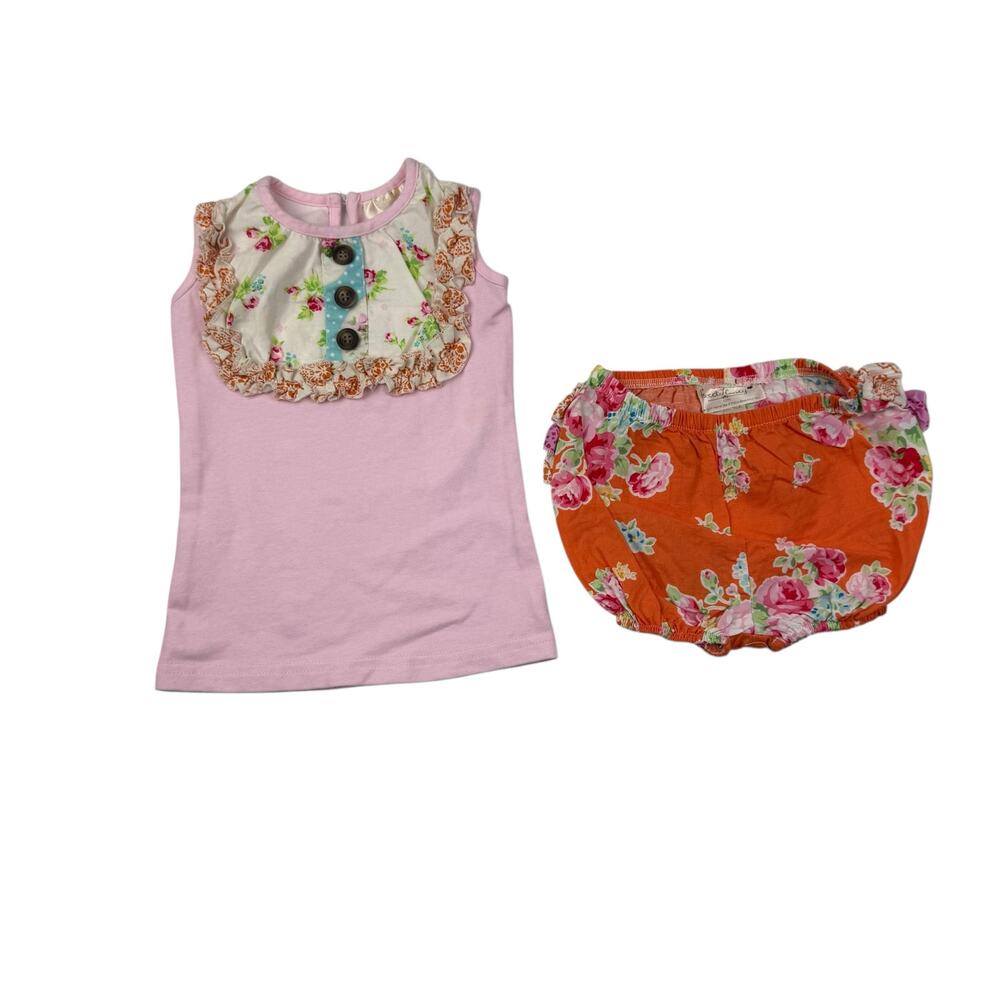 SweetHoney Pink Ruffle Tank & Shorties Set